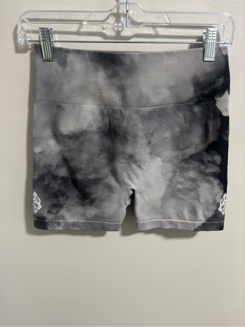 Darc Sport Gray Tie-Dye Seamless High-Waist Athletic Shorts
